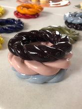 Load image into Gallery viewer, COASTER mini set of 3 blue grey/pink/aubergine