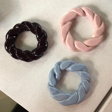 Load image into Gallery viewer, COASTER mini set of 3 blue grey/pink/aubergine
