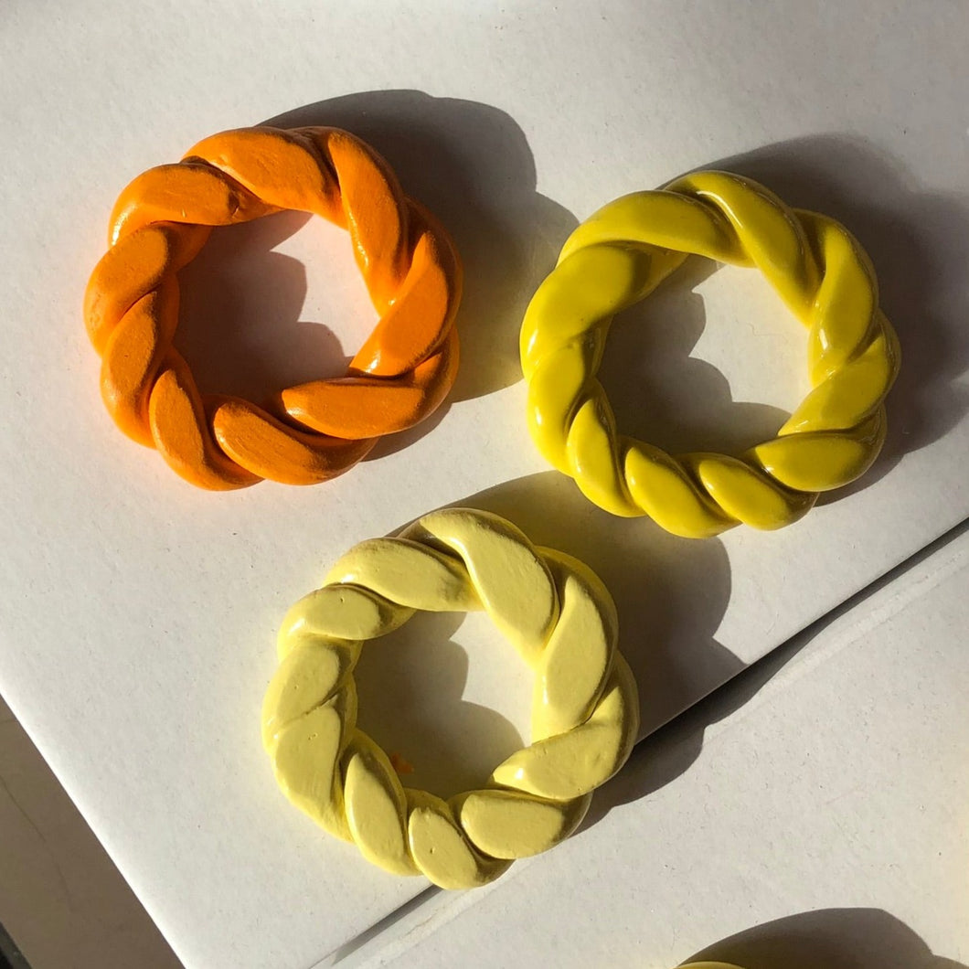 COASTER mini set of 3 yellow/orange/light yellow